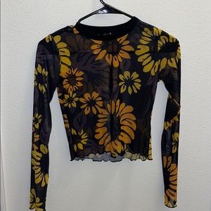 Delias x Dolls Kill Sheer Sunflower Crop Top